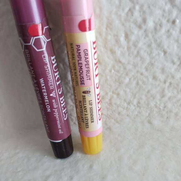 🍉🩷 BN BURT'S BEES LIP SHIMMER LIP COLOR GRAPEFRUIT & WATERMELON - Picture 2 of 4